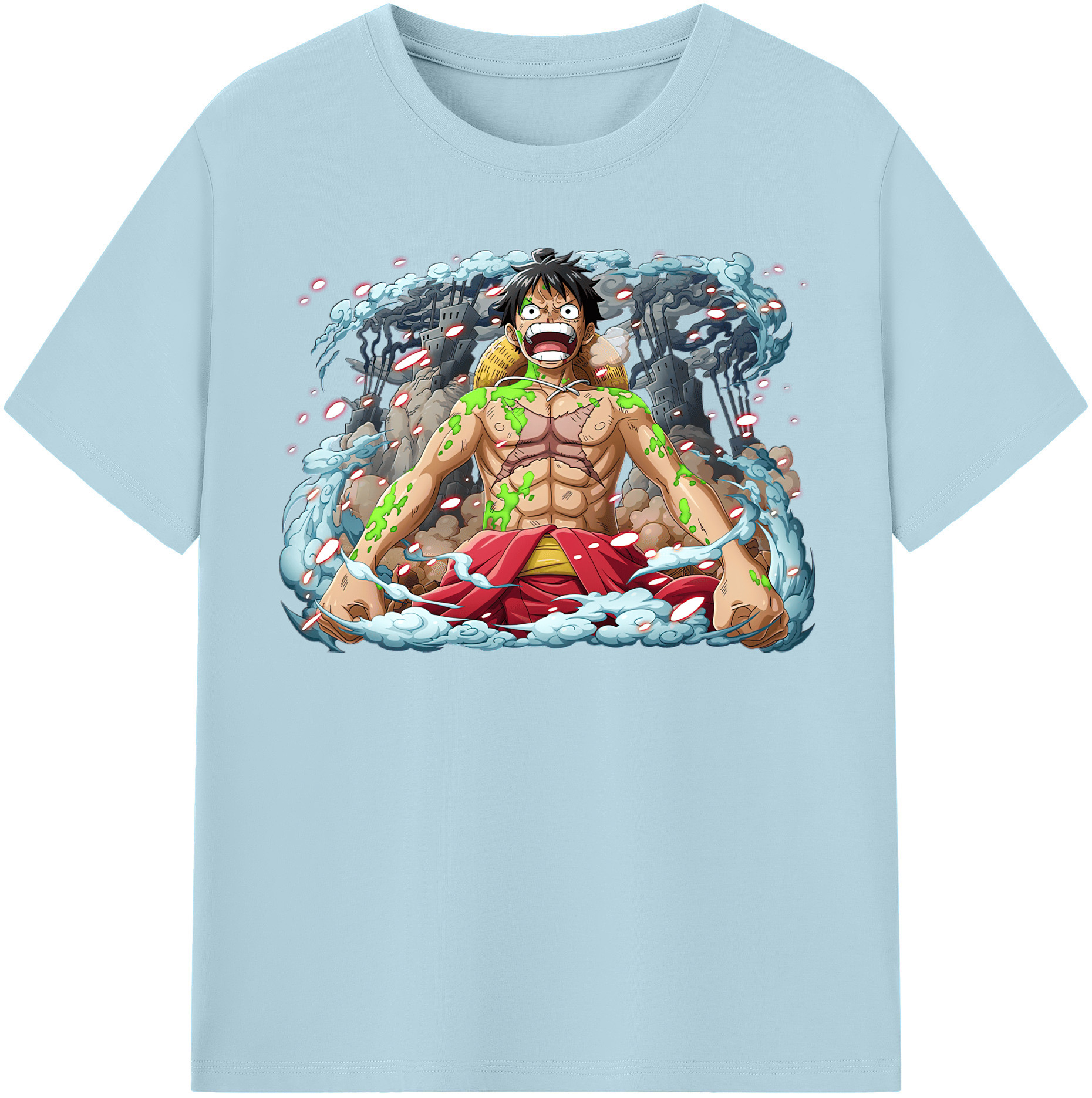 ワンピース モンキー・D・ルフィ ONE PIECE Monkey D. Luffy 綿100％半袖Tシャツ（フロントプリント）